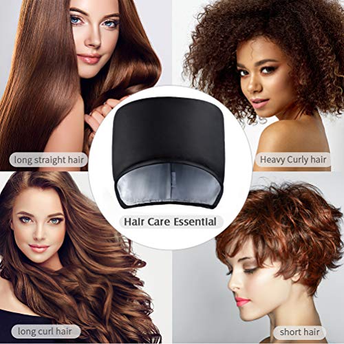 PRETTY SEE Hair Steamer Cap Beauty Steamer Nourishing Hat Hair Thermal Treatment Cap with 3 Mode Temperature Control,Black - Thumbnail 6