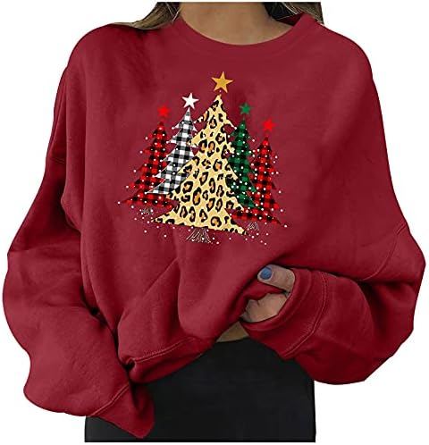 Women's Christmas Jumper Round Neck Cuddly Christmas Pullover Funky Ugly Xmas Tops Men's Fashion Christmas Sweatshirts Rudolf Print Long Sleeves Hoodie T-Shirt Blouse Shirt