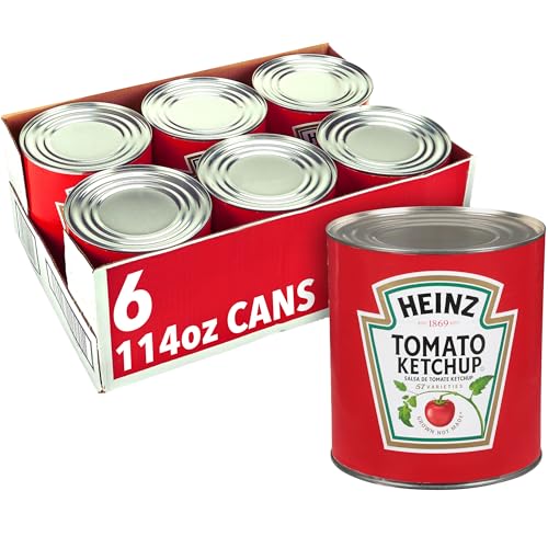 Image of Heinz Tomato Ketchup, 6 /114 oz Case (Can) | In a Bulk #10 Can, Made from Vine-Ripened Tomatoes, America's Favorite for 150 Years, Shelf-Stable