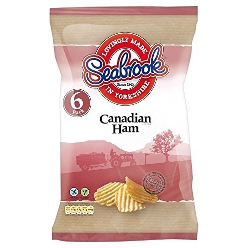 Seabrook Crinkle Cut Crisps - Jamón canadiense (6 x 25 g) Seabrook