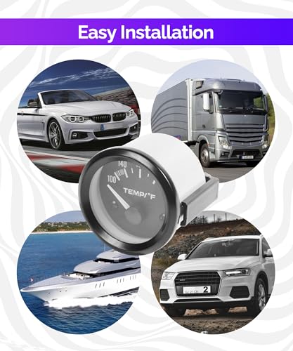 Flaconi Auto Wassertemperaturanzeige,Temperaturanzeige Auto,2\ LED Wassertemperatur Messgerät,40 ℃-120 ℃ Auto Digital LED Wassertemperatur Sensor,Universell Passend für die Meisten Autos oder Motoren