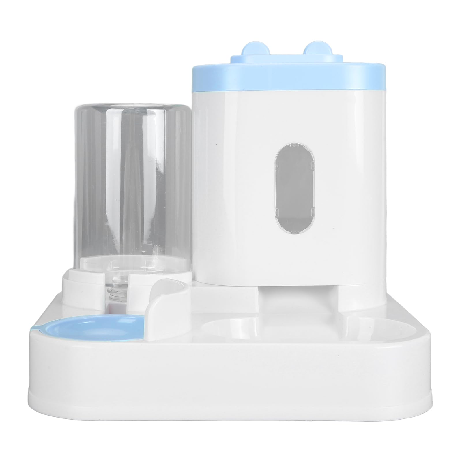 Pet Food Water Dispenser, Automatic Cat Feeder and Water Dispenser Set, Automatic Dog Feeder and Dog Water Dispenser, 2 in 1 Large Capacity Detachable Automatic Cat Waterer Feeder for Dog Puppy (Blue)