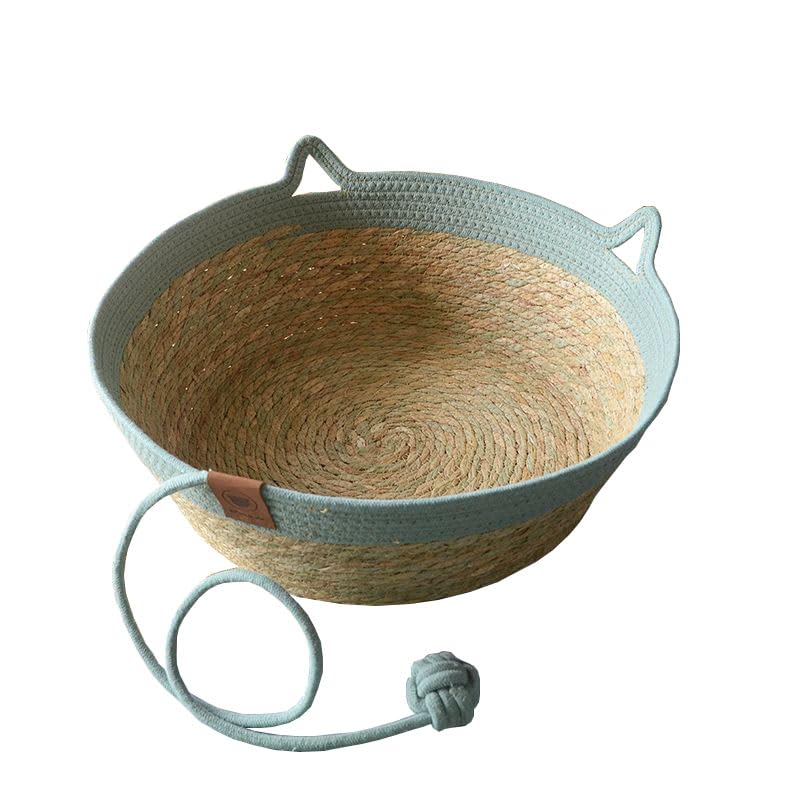 CHEMYO Weiden-Katzenbett, bequemes runde kühlende Rattan -Katzenbett,...