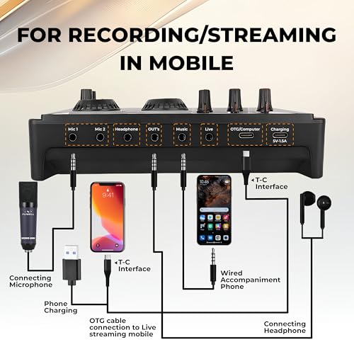 Image of FLYBALL Professional Condenser Microphone Kit with Live Sound Card, 26mm Mic, Boom Arm, Shock Mount & Pop Filter, Studio Recording, Starmaker Singing, Podcast & Streaming Setup UG 900 UHH