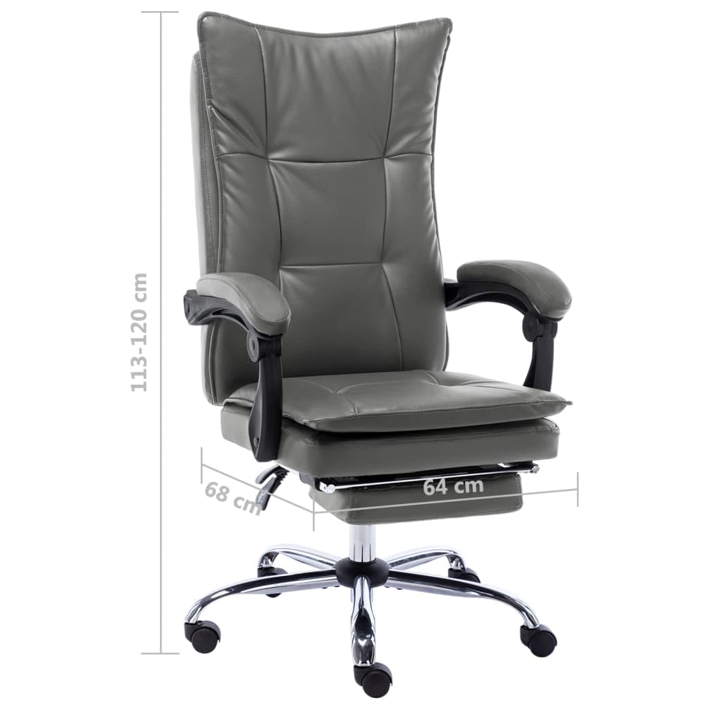 Bürostuhl Anthrazit Kunstleder mit Verstellbarer Höhe, ergonomischer Rückenlehne, Armlehnen und Kopfstütze, ideal für Home Office, Arbeit, Gaming und Schreibtisch, mit Rollen