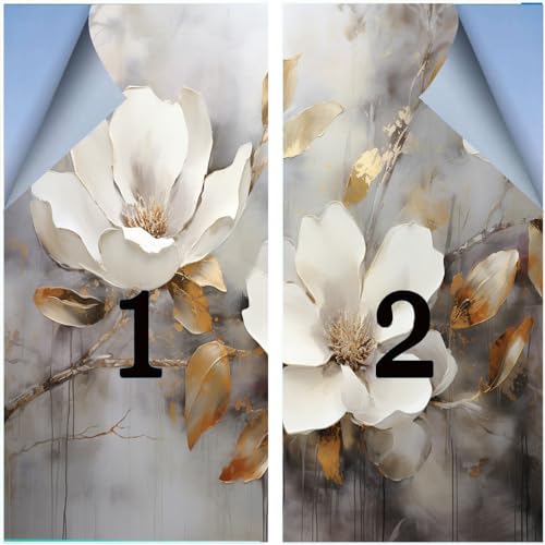 Vinilo Decorativo para Ventana Retro Flores Blancas 17.7x23.6 pulg x2 piezas miniatura 6