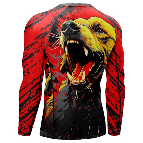 Desantiago Rash Guard for Men BJJ, Soft Compression Shirt Workout, Rash Guard Jiu Jitsu Long Sleeve