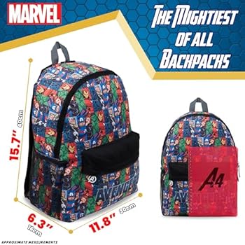 Marvel Rugzak voor kinderen 15 inch | Geweldige boekentas voor jongens | Gewatteerde riemen en groot ritsvak Terug naar schoolbenodigdheden, Spiderman Zwart, 15 Inch
