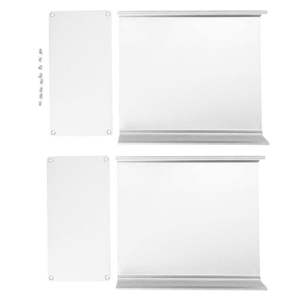 Scatola di progetto in alluminio, custodia elettronica fai-da-te di tipo diviso argento opaco 80x160x180mm, rivestimento elettronico opaco