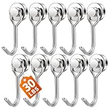 FINDMAG Magnetic Hooks, 30lbs+ Magnet Hooks 2026 Cruise Ship Essentials, Strong Magnetic Hooks for Fridge, Magnetic Hanger for Garage, Whiteboard, Office Supplies, Kitchen Organization, 10 Pack