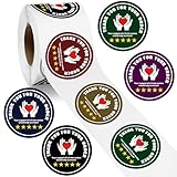 Fulmoon 2 Inch Thank You for Your Order Stickers 5 Star Review Delivery Labels Freshness Food Delivery Accessories 5 Star Rating Reminder for Shopper Grocery Takeout Driver(Round,Deep,500 Pcs)