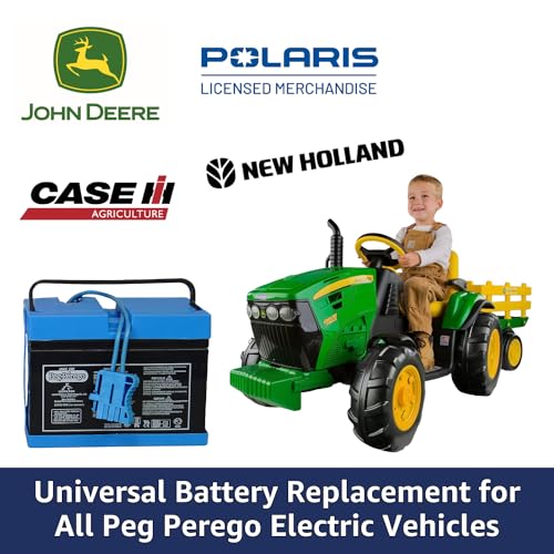 Image of Peg Perego Official 12 Volt Replacement Battery for Ride on Toys. All Season Performance. Works with John Deere, Polaris, and Case IH licensed Peg Perego Ride on Toys