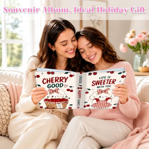 Image of Photo Album 4x6 120 Pockets Cherry Puppy Gingham