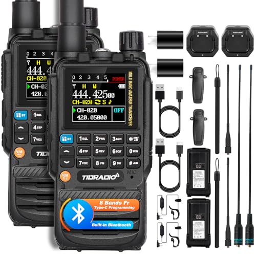 Photo 1 of TIDRADIO TD-H3 Ham Radio Type C and Wireless Programming 8-Bands Long Range Walkie Walkies Rechargeable Handheld Portable Two Way Radios Air Band