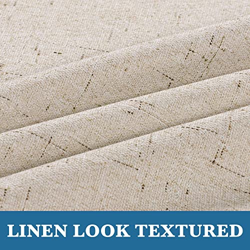 H.versailtex Linen Blackout Curtains Durable Thick Textured Linen Look 100% Blackout Patio Door Curtain Anti Rust Grommet Extra Wide Sliding Door Curtain Panel, W100 X L108 Inch - Natural #TOP3