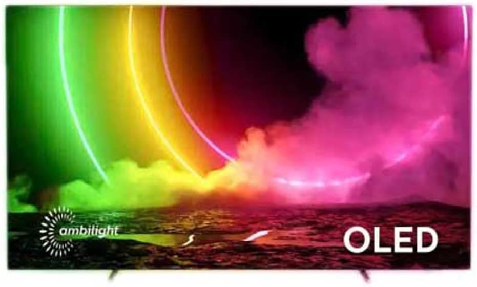 Philips 48OLED806 48 Inch 4K UHD OLED Android TV, 4K Smart TV Ambilight, Vibrant HDR Picture, Cinematic Dolby Vision & Atmos Sound, DTS Play-Fi, Compatible with Google Assistance + Alexa, Silver [Energy Class G]