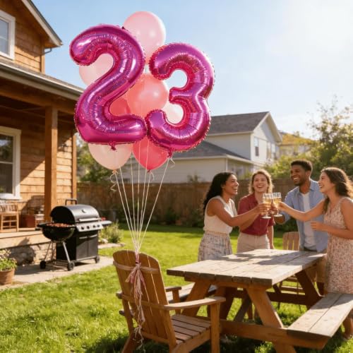 Image of Laser Hot Pink 1 Balloon - Number Balloon 40 Inch, 1st Hot Pink Decorations