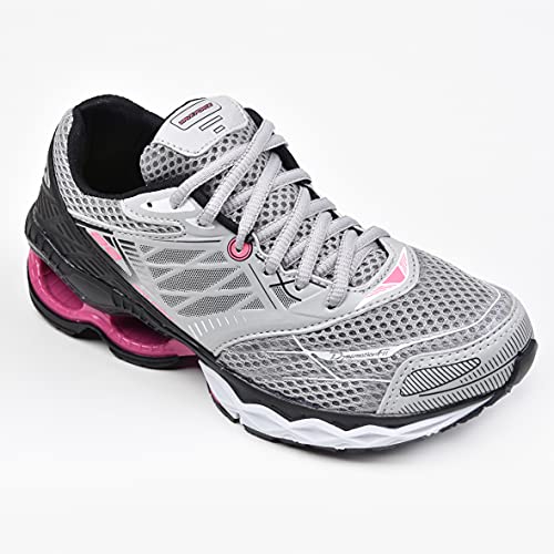 Tênis Wave Force 20 Feminino Corrida Caminhada (36, Prata Rosa)