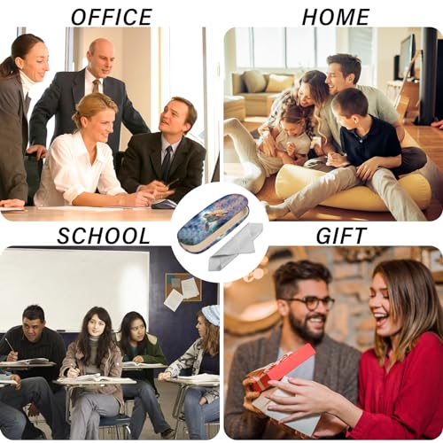 Image of Eyeglasses Case Hard Shell Protective Case for Glasses Eyeglass Box with Cleaning Cloth for Boys Men Man Cute Aesthetic