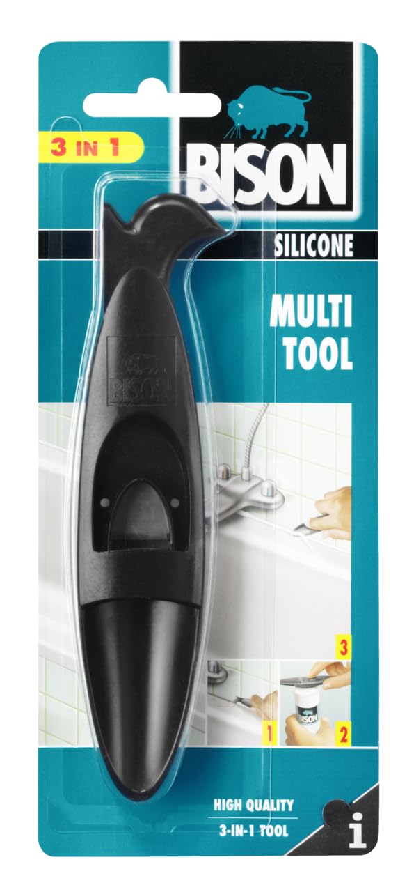 Bison Silicone Multi Tool 3 in 1 - Cartridge and nozzle cutter, excess sealant/adhesive remover, old sealant residue remover