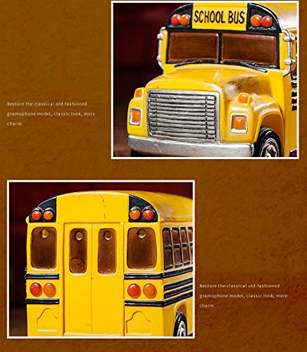 Decoración para el hogar Autobús escolar creativo Diseño elegante Banco de monedas Banco de ahorro de dinero Banco de juguete Cents Penny Piggy Bank-Amarillo 6