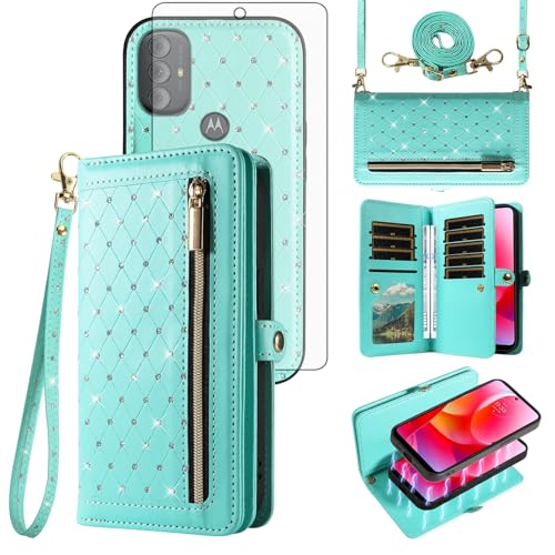Coque bandoulière Motorola Moto G Pure 2021 pour femme active avec porte-cartes