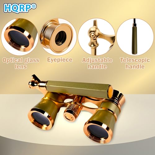 Binoculares HQRP 3x25 Ópera con óptica clara y asa plegable miniatura 3