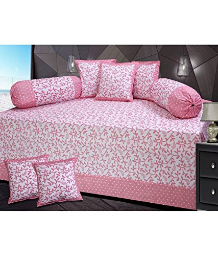 Cotton 160 TC Diwan Set of 8 -1 Single Bedsheet (Multicolour, 90 X 60 Inches)-image-16