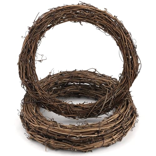 Comforso - 3 Pieces Retro Christmas Wreath Natural Grapevine Wreaths Vine Branch Wreath for DIY Craft Front Door Wall Hanging, Rattan Wreath for Halloween Christmas Wedding Party Decors 30cm/11.8In (30CM) - -28%