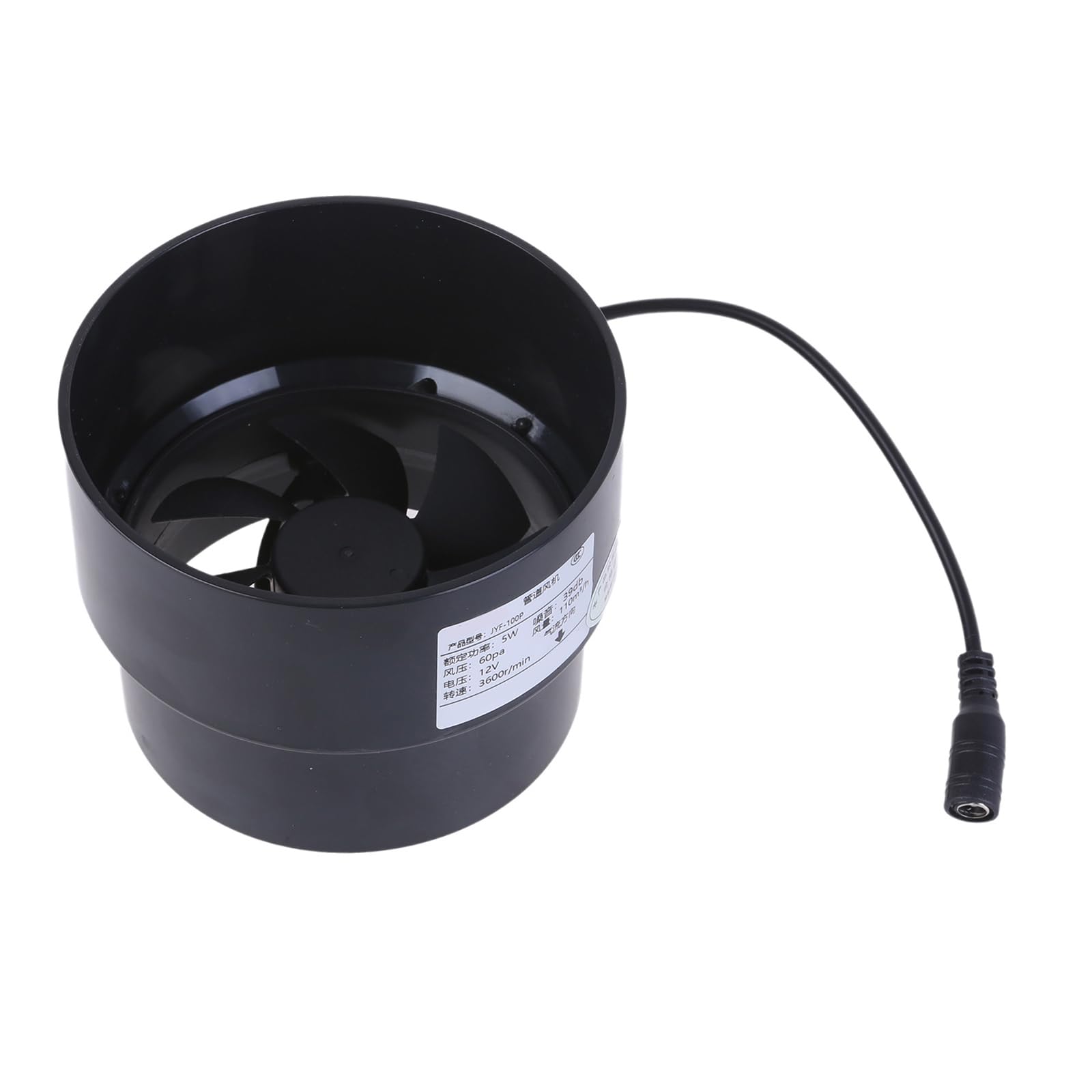 12V Exhaust Duct Fan 110mm-100mm for Ventilation in Bathroom Kitchens Warehouses Greenhouse Chicken Coops and Pet House Greenhouse Air Circulation