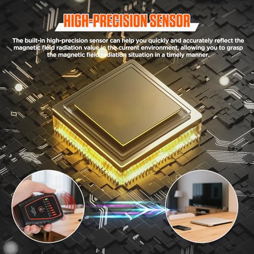 Image of EMF Meter LED Display Magnetic Field Radiation Detector,Handheld Radiation Tester Sound Alarm EMF Meter Radiation Detector EMF Reader Suitable for Home、Outdoor、Office