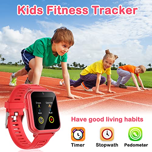 Image of Cosjoype Kids Smart Watch Gift for Girls Age 6-12, 24 Puzzle Games HD Touch Screen Kids Watches with Video Camera Music Player Pedometer Audiobook 12 /24 hr Toys for 7 8 9 10 11 12 Year Old Girls