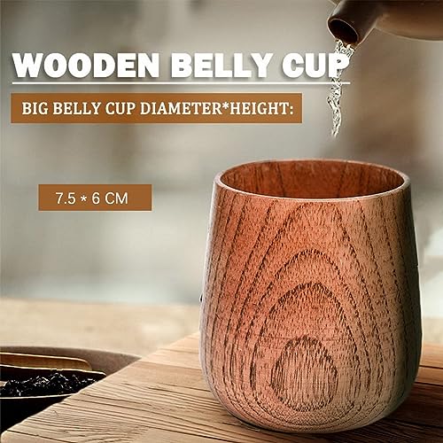 Musoxian Kuckow Wooden Tea Cups Top Grade Natural Solid Wood Tea Cup 4 Pack,Wooden Teacups Coffee Mug Wine Mug For Drinking Tea Coffee Wine Beer Hot Drinks,100-200 Ml Hand-Made thumb #1