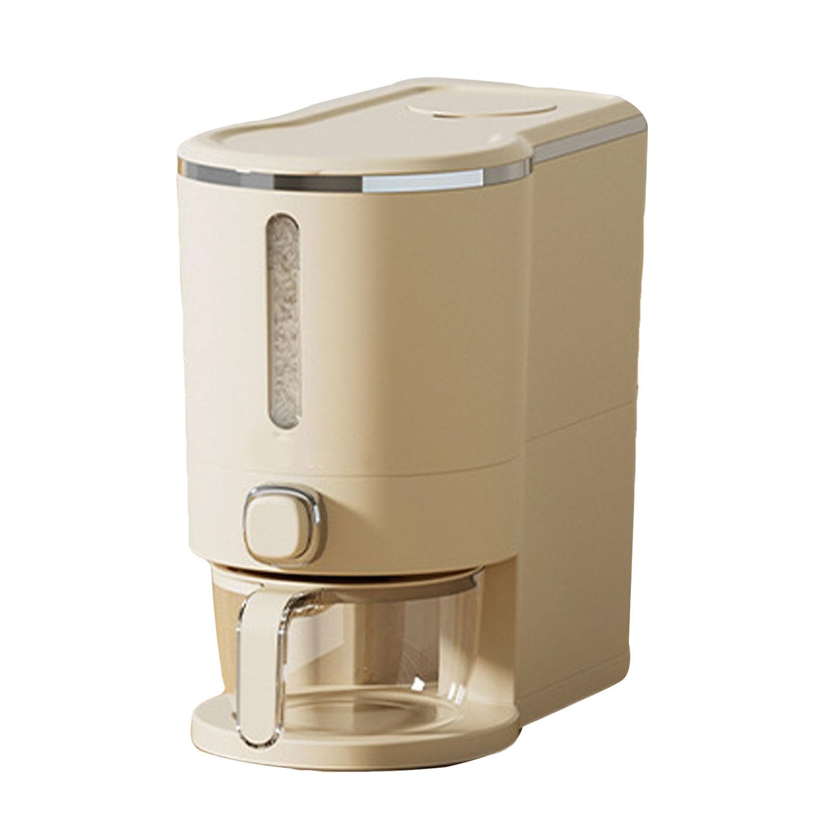 Ejoyous Dispenser per Riso da Contenitore per Riso in Plastica con Design a Pressa Contenitore per menti Sigillato di Grande capacità con Tazza per Uso Domestico di Cere e Cere (Piccolo 15
