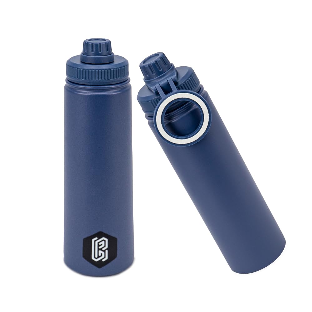 BLUEBRIT 800ml Water Bottle with Magnetic Phone Holder, Insulated Stainless Steel Drinks Bottle with Hands Free Phone Stand, Leakproof Gym Bottle for Travel, Sport, School & Outdoor Use (Blue)