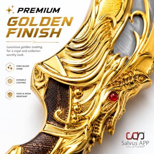 Image of Salvus APP SOLUTIONS Anime Inspired Karambit Toy Knife | Decorative Cosplay Collectible Display Prop with Finger Ring Handle | 1 Pc (Golden)