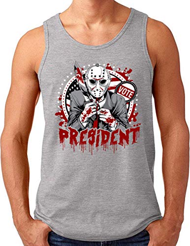 Débardeur imprimé Vote Killer gris mélangé du S au XXXXL pour homme