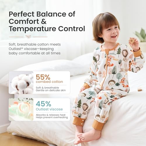 i-baby Outlast® Baby Sleep Sack with 2-Way Detachable Sleeves, Unisex Toddler Sleeping Bag with Smart Temperature Regulation, Growth-Friendly Baby Wearable Blanket with Legs for Infants, 3-4T — view 3