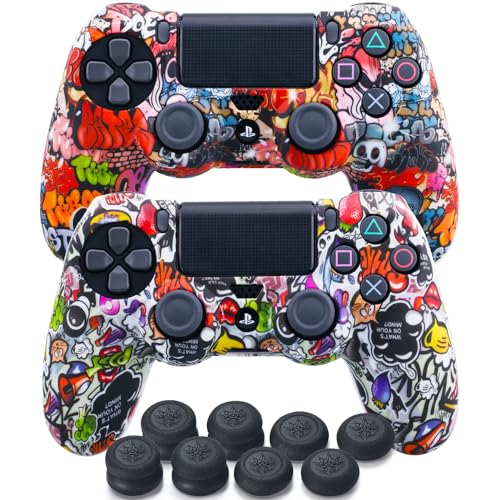 Coque silicone PS4 YoRHa avec grips de joystick ergonomiques