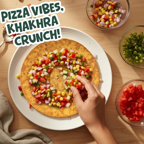 Image of JAWAI ROASTED WHOLE WHEAT METHI KHAKHRA COMBO KHAKRA- High Protein Healthy Snack, Diet-Friendly, Tea Time Snacks, Vacuum Packed Indian Snacks Pack of 4-200 Grams Each