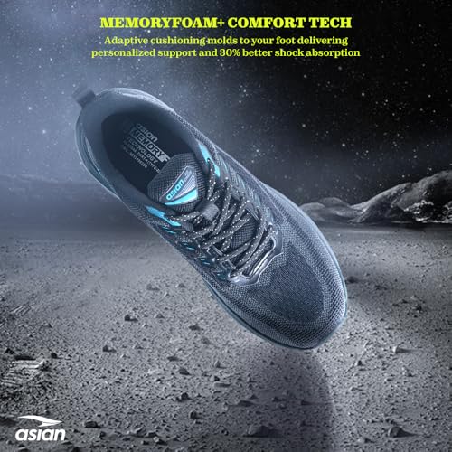 Image of ASIAN Powerplay-30 Men's Running Shoes | Lightweight Knit Upper, TPU Frame for Lateral & Arch Support, Memory Foam Bounce Insole | Ideal for Gym, Travel, Running & Walking