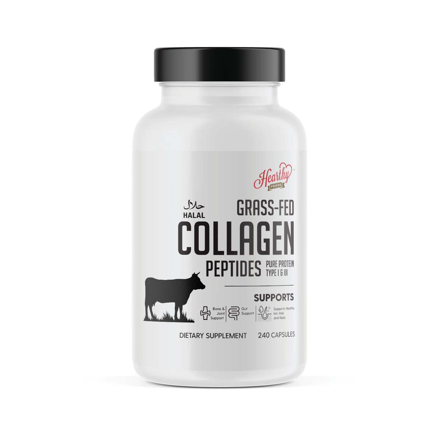 Collagen Pills Supplement (Type I, III), 240 Collagen Capsules Healthy Hair, Skin, Nails, Joints - Dairy and Gluten Free Collagen Supplement - 3.6 Grams Protein Per Serving