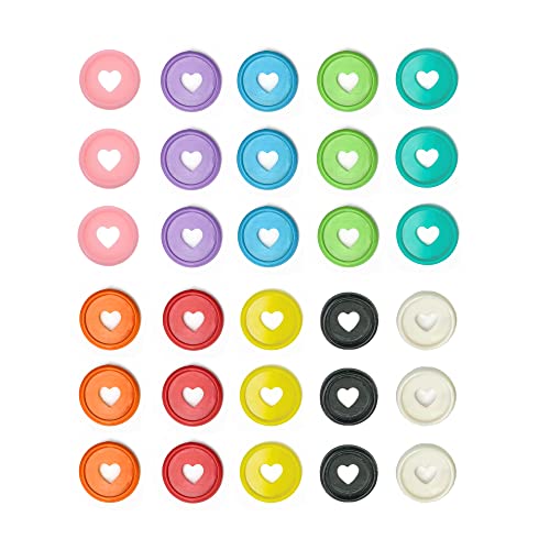 30 Pièces Disques de Reliure Anneaux de Reliure en Forme de Cœur Bague de Reliure de Disque Disques en Plastique Multicolores pour Reliure de Cahiers de Scrapbook et Albums Photos (24mm) Cover