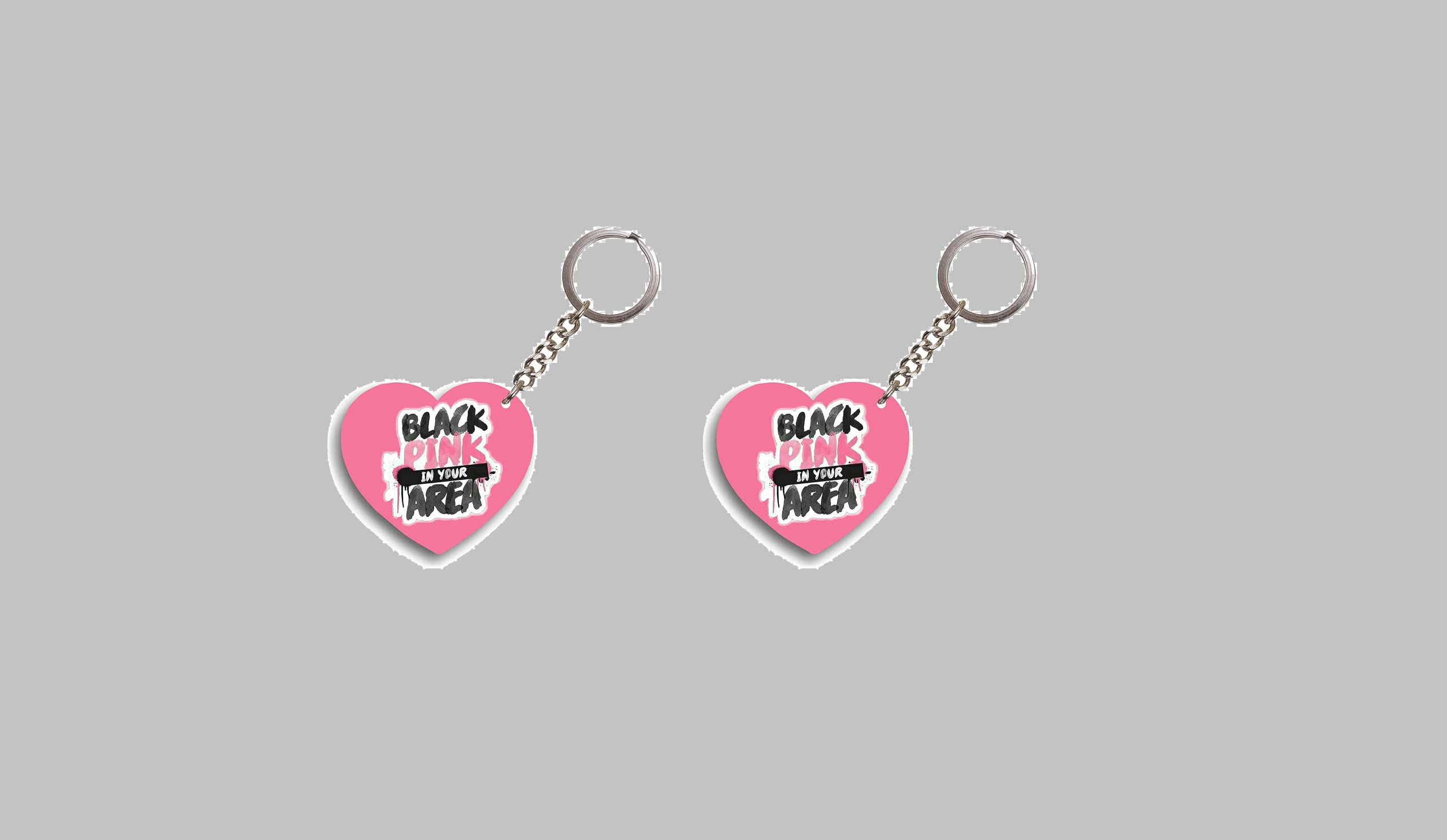 Convay Y2 Black Pink Heart Shape Key-chain set 2-picture-23