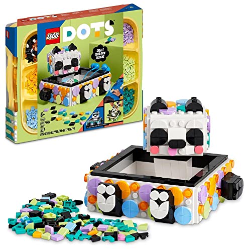 LEGO DOTS Cute Panda Tray 41959 DIY Craft Kit; A Personalised Storage Idea for Arts-And-Crafts Fans; A Creative Toy Activity and Ramadan Gift for Ages 6+ (517 Pieces)
