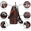 ECOTISH Damen Soft PU Leder Rucksack Handtasche Schultertasche All in One Multifunktions Anti Diebstahl Tasche Wasserdichte Rucksack (Kaffee) #4