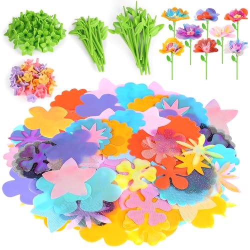 beefunni Flower Bouquet Craft Kits Accessories for Making 32 Flowers, DIY Arts & Crafts Toy Accessories-Flowers Market Toy Parts