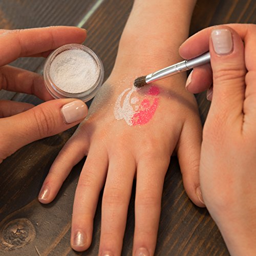 Glitter Tattoo Kit - Amazing Gift Idea For Girls (15 X-Large Color Jars, 32 Temporary Tattoos Stencils, 2 Glue Applicator & 2 Cosmetic Brushes) Hypoallergenic, Waterproof And Easy To Apply #TOP5