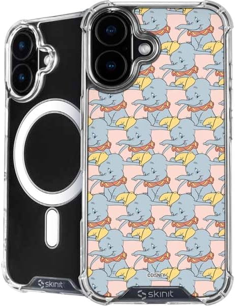 Skinit Phone Case Compatible with MagSafe iPhone 16 - Officially Licensed Disney Dumbo Vintage Pattern Design