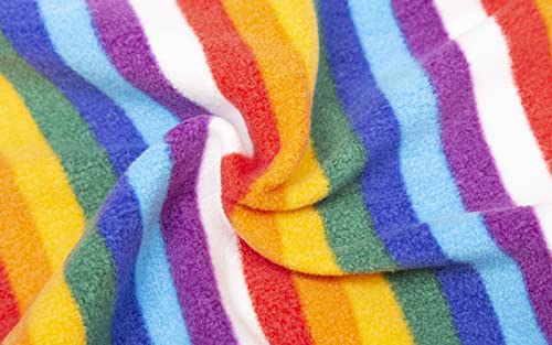 Mud Kingdom Toddler Girls Polar Fleece Jacket Outerwear Zip Up Stand Collar Winter Colorful Rainbow Stripes 3T thumb #6